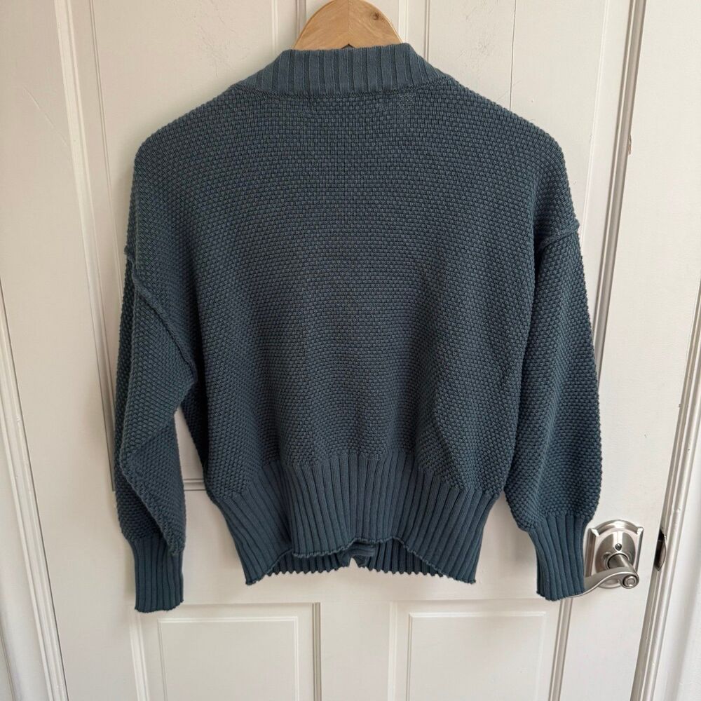 Free People FP Beach Hailee Cardigan Balsam 100% Cotton Knit Button Front XS - Picture 9 of 12